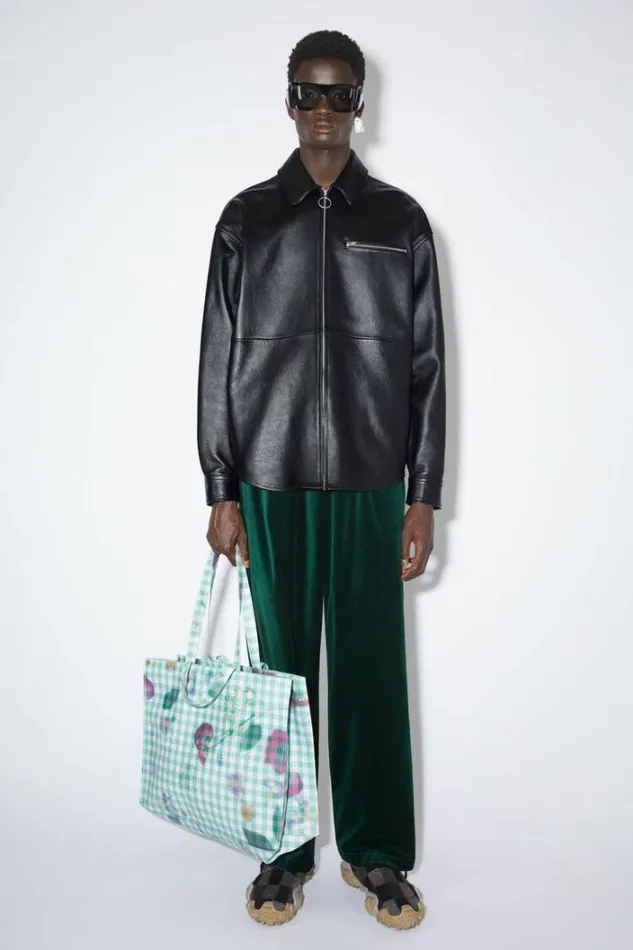 Acne Studios Outerwear Man Leather Overshirt Black