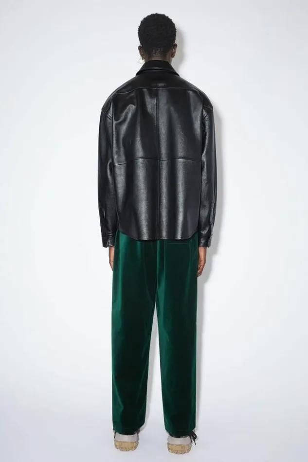 Acne Studios Outerwear Man Leather Overshirt Black