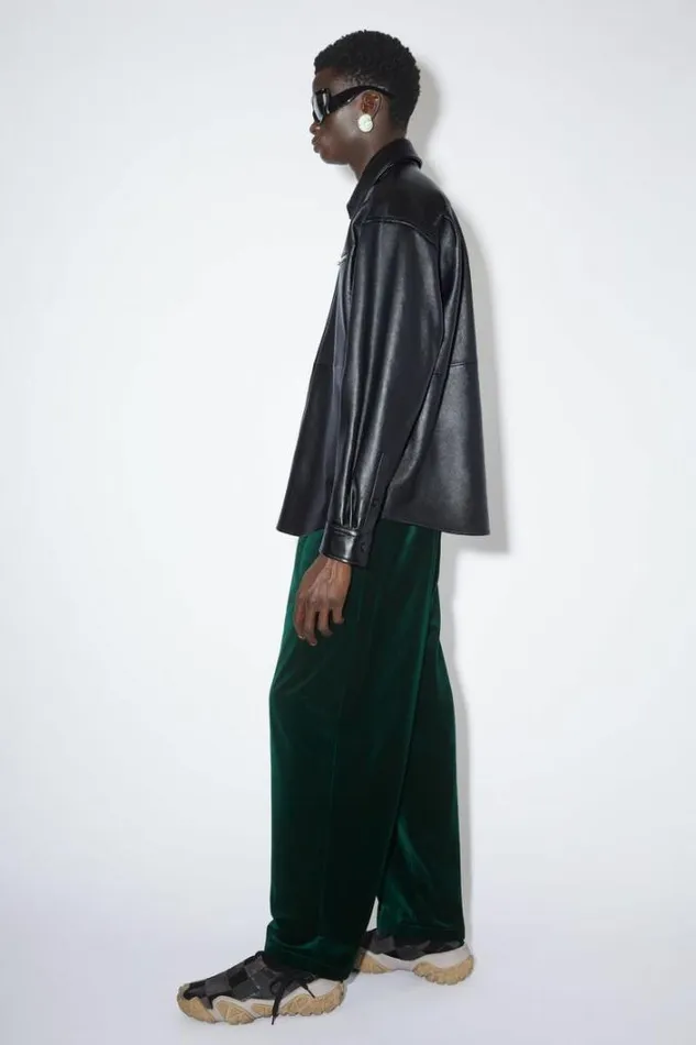 Acne Studios Outerwear Man Leather Overshirt Black