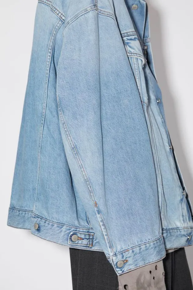 Acne Studios Outerwear Man Loose Fit Denim JacketPersonalise It Light Blue