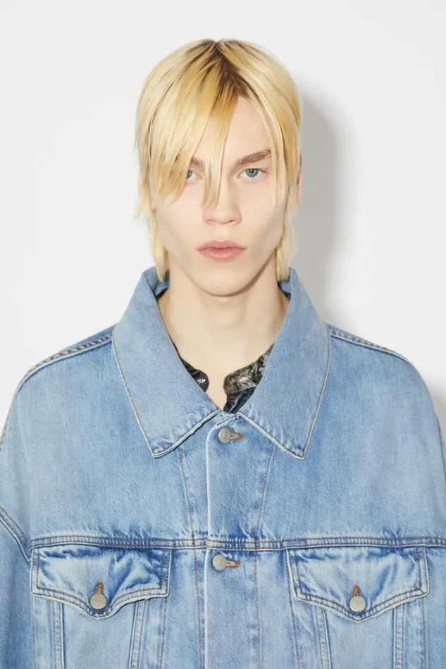Acne Studios Outerwear Man Loose Fit Denim JacketPersonalise It Light Blue