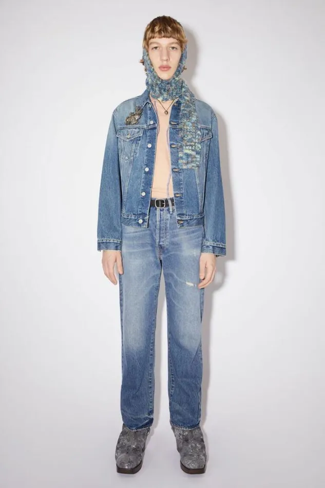 Acne Studios Outerwear Man Regular Fit Denim Jacket Mid Blue
