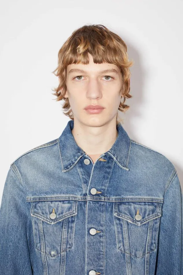 Acne Studios Outerwear Man Regular Fit Denim Jacket Mid Blue