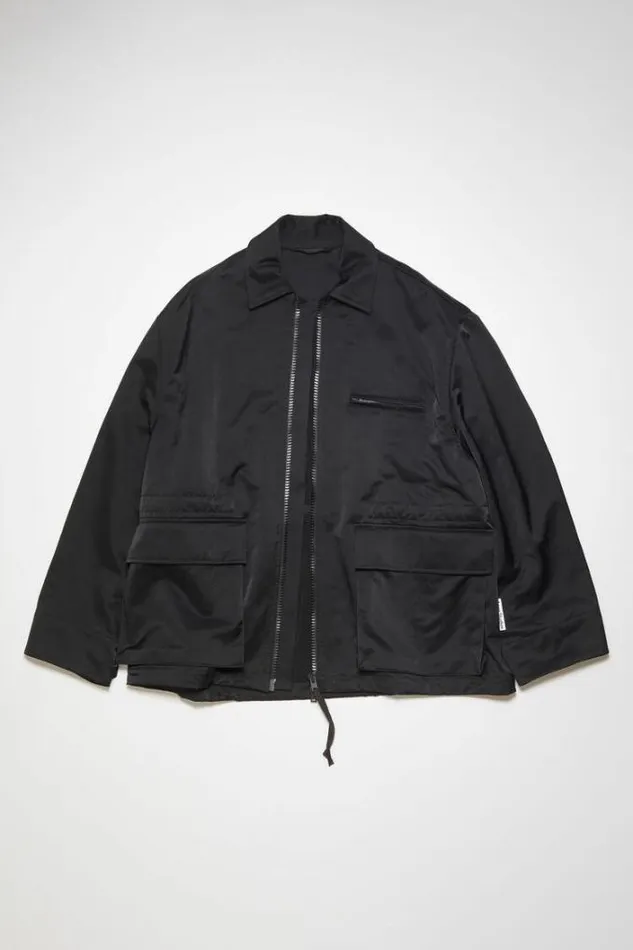 Acne Studios Outerwear Man Satin Jacket Black