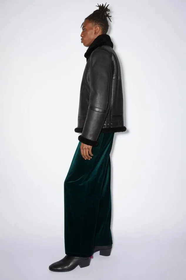 Acne Studios Outerwear Man Shearling Aviator Jacket Black
