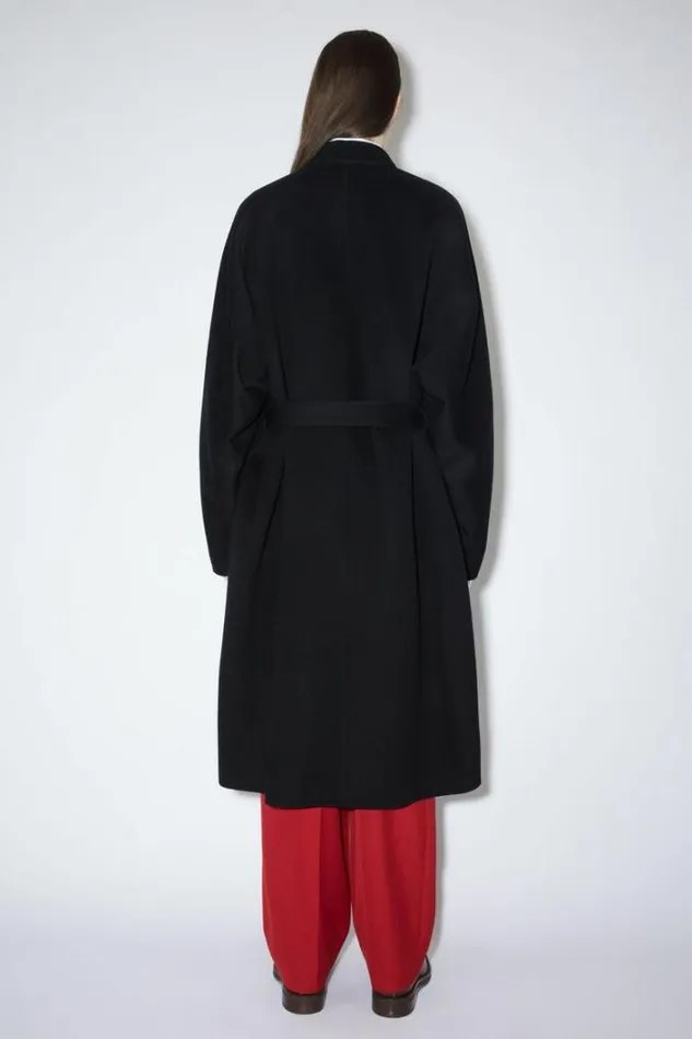 Acne Studios Outerwear Man Singlebreasted Belted Coat Black