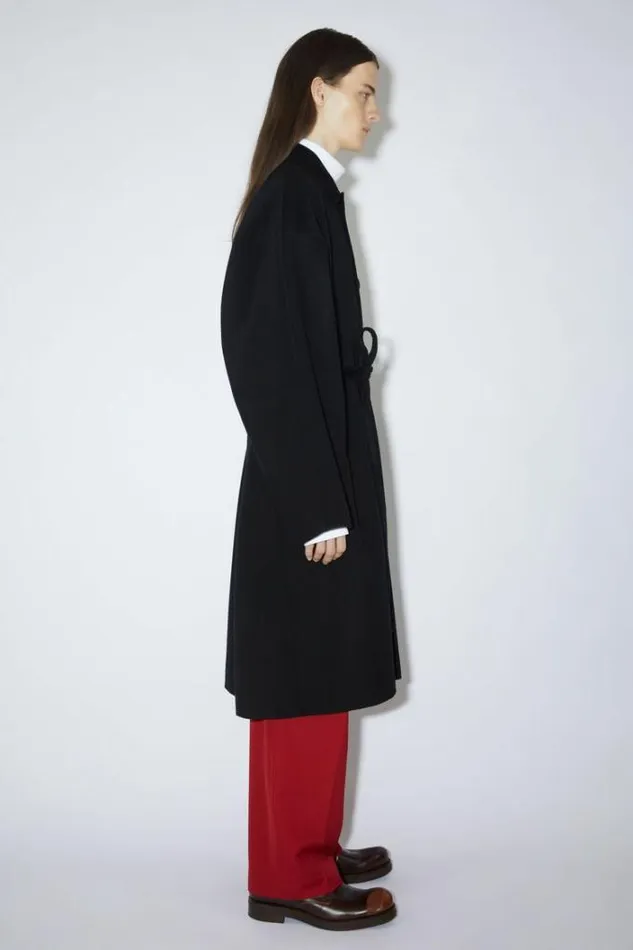 Acne Studios Outerwear Man Singlebreasted Belted Coat Black