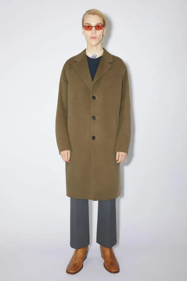 Acne Studios Outerwear Man Single Breasted Coat Khaki Green