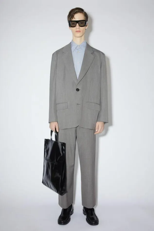 Acne Studios Outerwear Man Singlebreasted Jacket Grey Melange