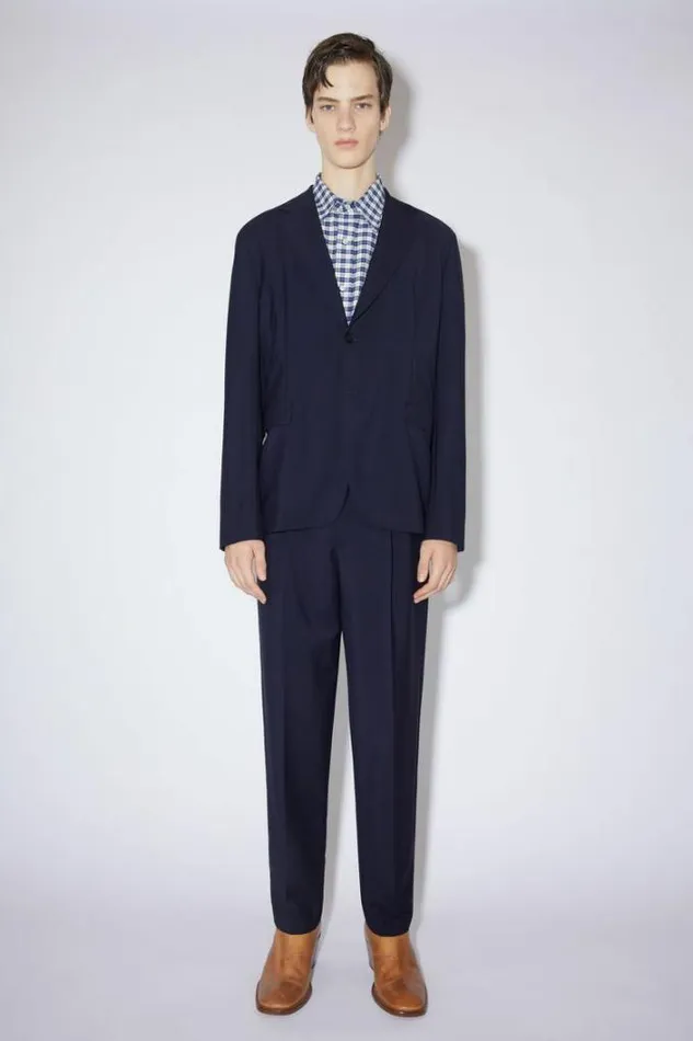 Acne Studios Outerwear Man Single Breasted Suit Jacket Dark Navy