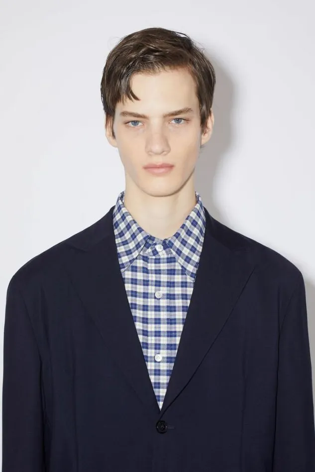 Acne Studios Outerwear Man Single Breasted Suit Jacket Dark Navy