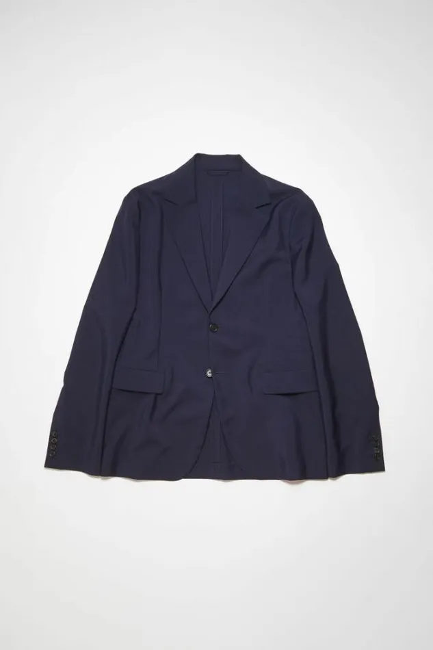 Acne Studios Outerwear Man Single Breasted Suit Jacket Dark Navy