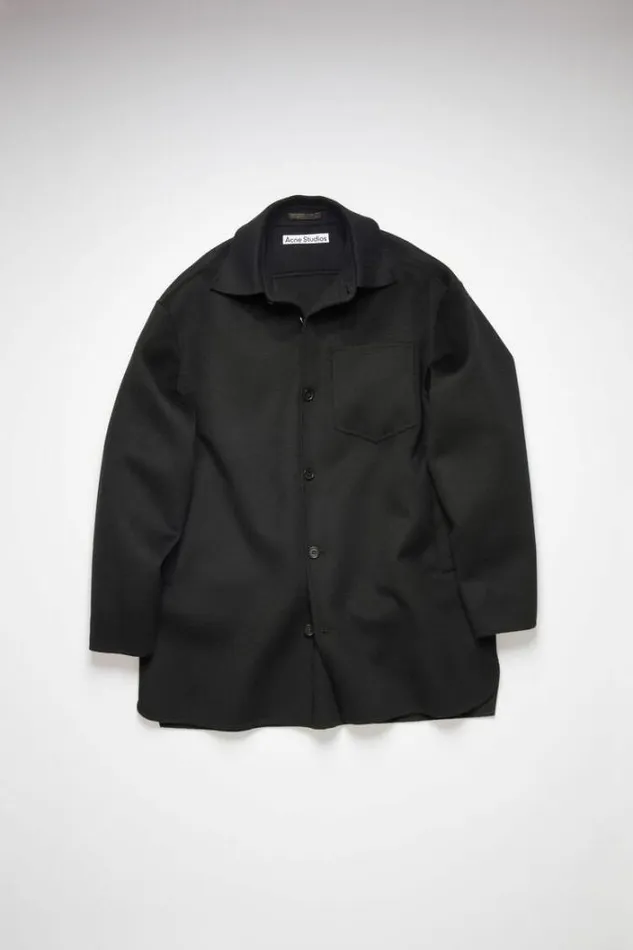 Acne Studios Outerwear Man Wool Shirt Jacket Black