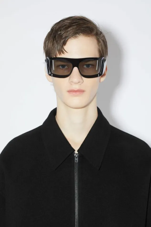 Acne Studios Outerwear Man Wool Zipper Jacket Black