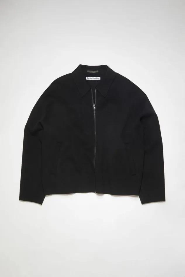 Acne Studios Outerwear Man Wool Zipper Jacket Black