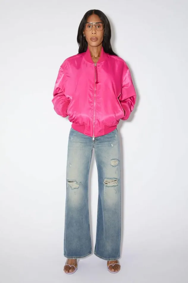 Acne Studios Outerwear Woman Bomber Jacket Magenta Pink