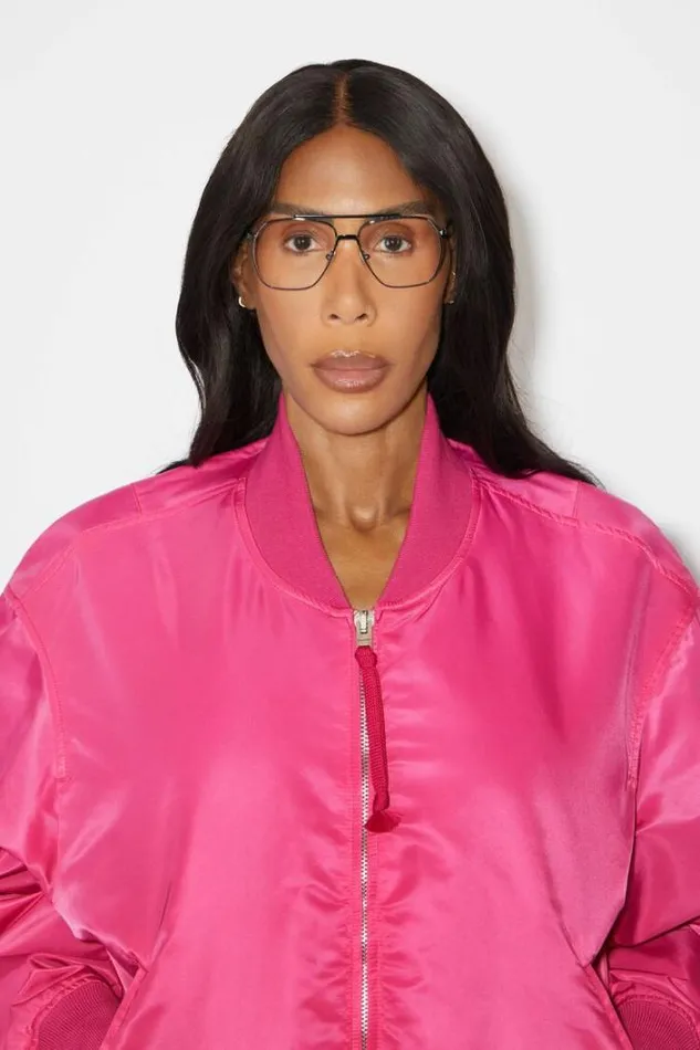 Acne Studios Outerwear Woman Bomber Jacket Magenta Pink