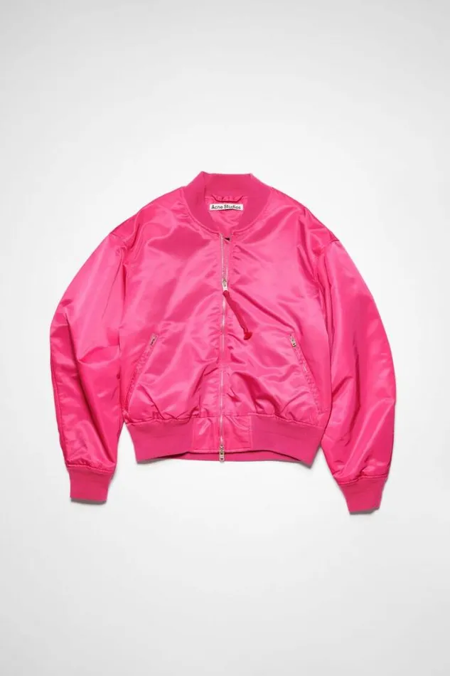 Acne Studios Outerwear Woman Bomber Jacket Magenta Pink