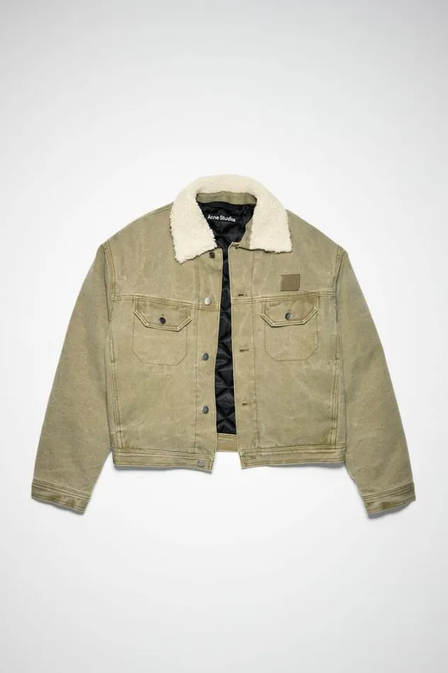 Acne Studios Outerwear Woman Canvas Padded JacketUnisex Khaki Beige
