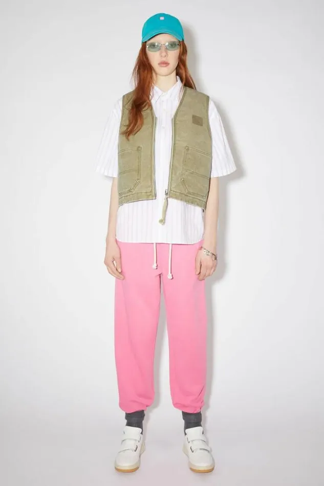 Acne Studios Outerwear Woman Canvas Padded VestUnisex Khaki Beige