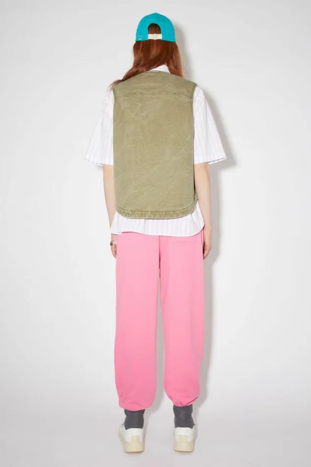 Acne Studios Outerwear Woman Canvas Padded VestUnisex Khaki Beige