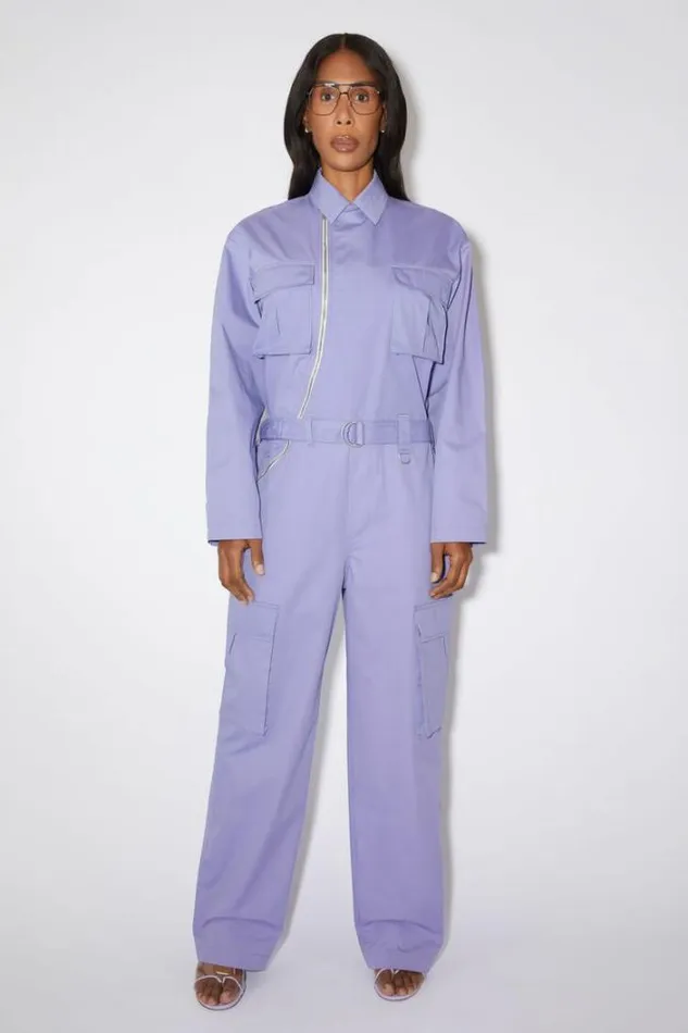 Acne Studios Outerwear Woman Cargo Jumpsuit Light Purple