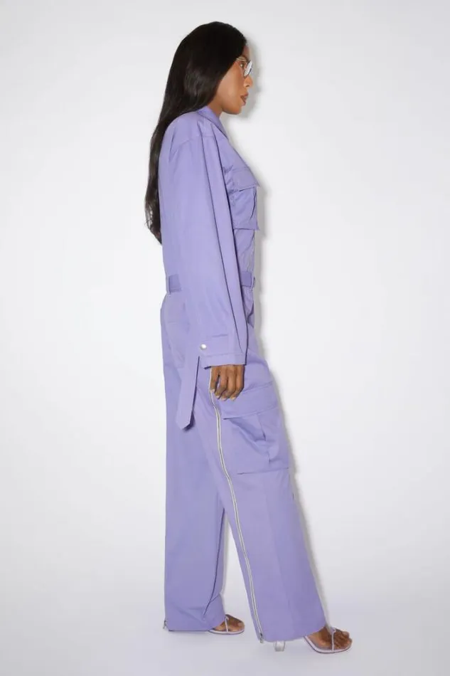 Acne Studios Outerwear Woman Cargo Jumpsuit Light Purple