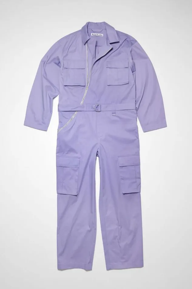 Acne Studios Outerwear Woman Cargo Jumpsuit Light Purple