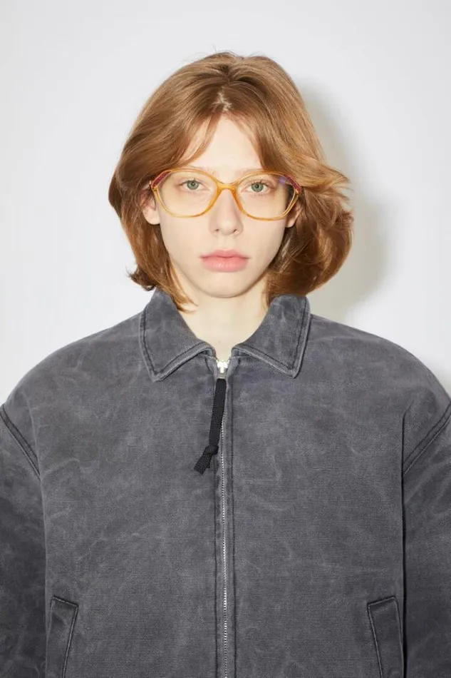 Acne Studios Outerwear Woman Cotton Canvas Bomber JacketUnisex Carbon Grey