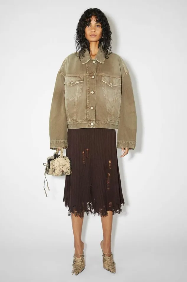 Acne Studios Outerwear Woman Denim Jacket 8211 Oversized Fit Beige