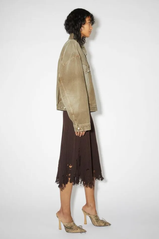 Acne Studios Outerwear Woman Denim Jacket 8211 Oversized Fit Beige