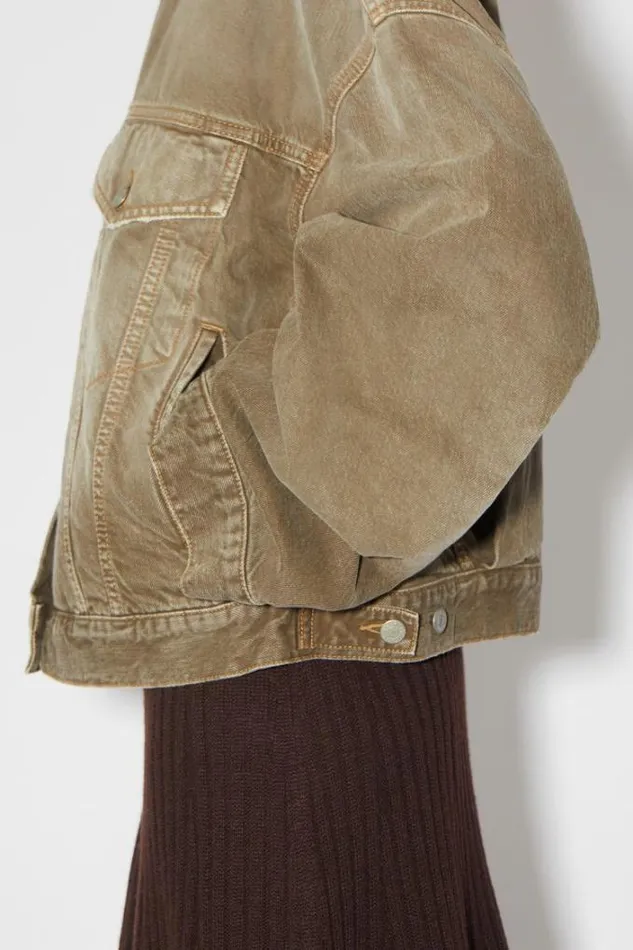 Acne Studios Outerwear Woman Denim Jacket 8211 Oversized Fit Beige