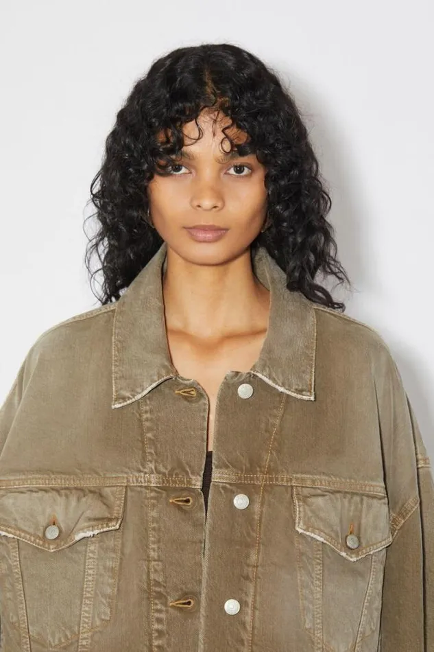 Acne Studios Outerwear Woman Denim Jacket 8211 Oversized Fit Beige