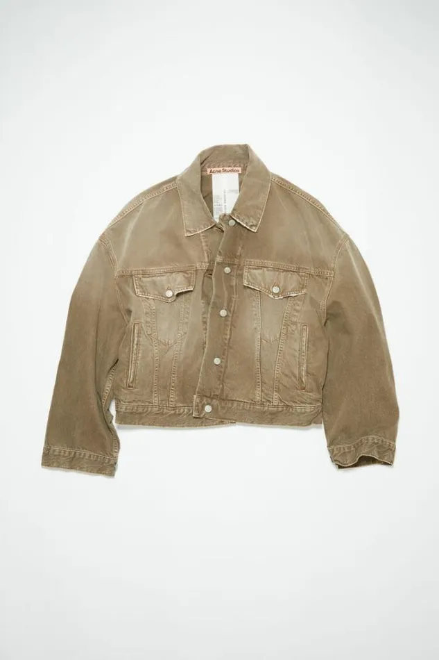 Acne Studios Outerwear Woman Denim Jacket 8211 Oversized Fit Beige