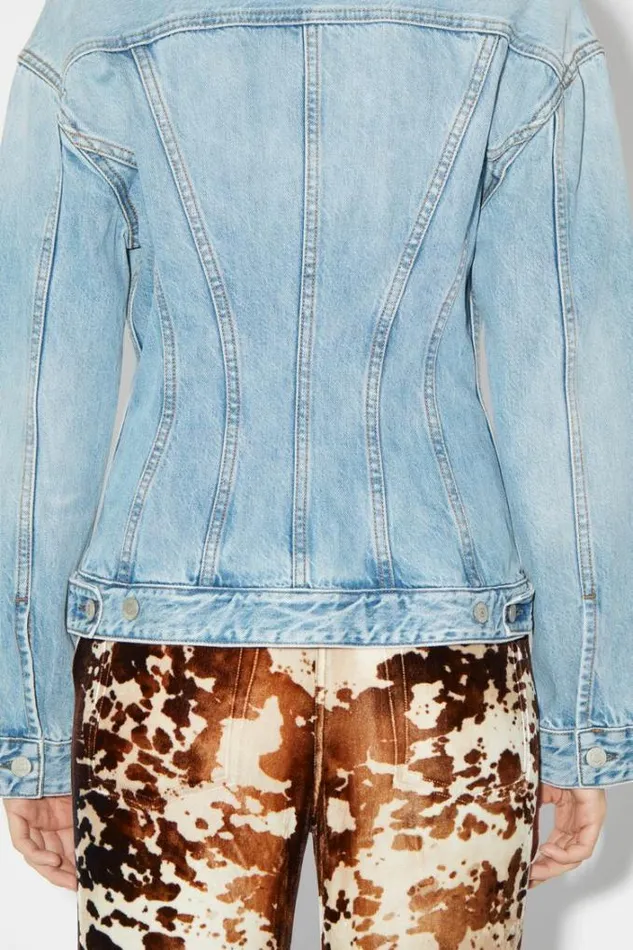 Acne Studios Outerwear Woman Denim Jacket 8211 Regular Fit Light Blue