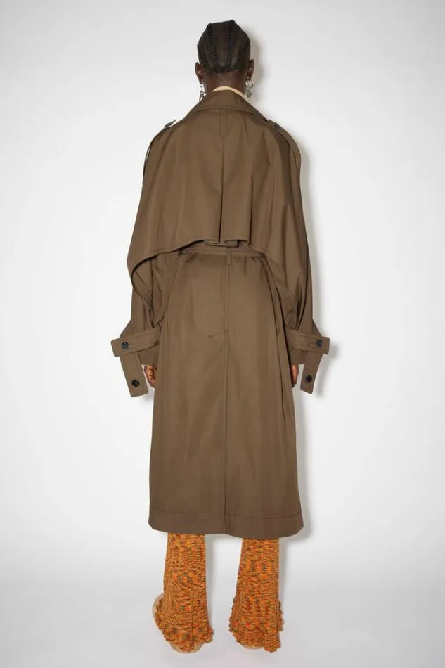 Acne Studios Outerwear Woman Doublebreasted Trench Coat Coffee Brown