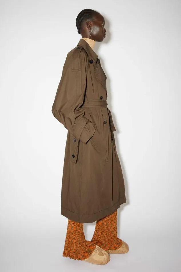 Acne Studios Outerwear Woman Doublebreasted Trench Coat Coffee Brown