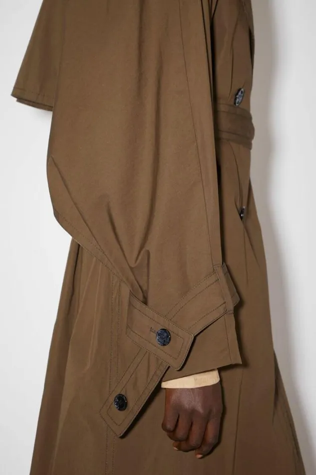 Acne Studios Outerwear Woman Doublebreasted Trench Coat Coffee Brown