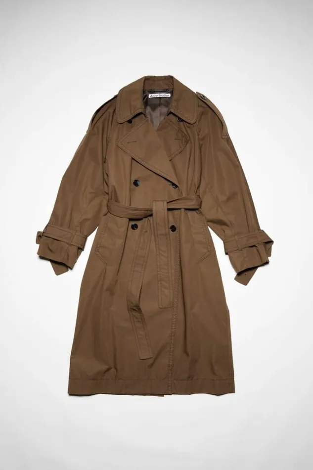 Acne Studios Outerwear Woman Doublebreasted Trench Coat Coffee Brown