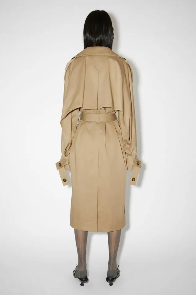 Acne Studios Outerwear Woman Doublebreasted Trench Coat Cold Beige