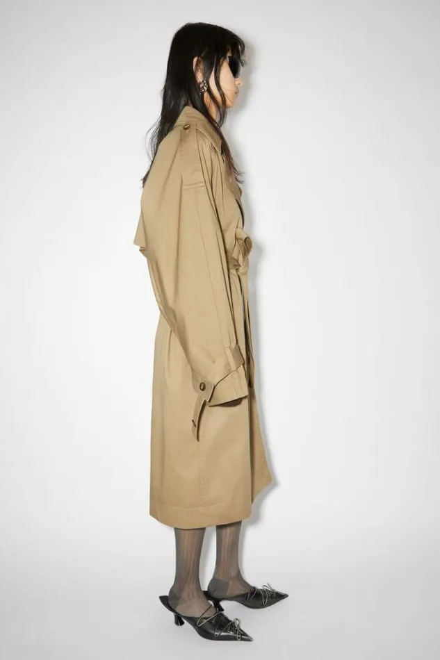Acne Studios Outerwear Woman Doublebreasted Trench Coat Cold Beige
