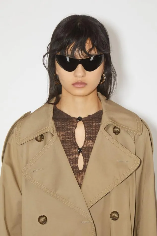Acne Studios Outerwear Woman Doublebreasted Trench Coat Cold Beige