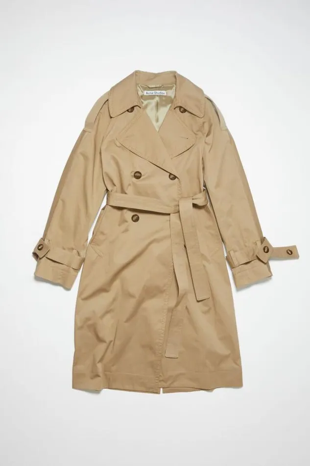 Acne Studios Outerwear Woman Doublebreasted Trench Coat Cold Beige