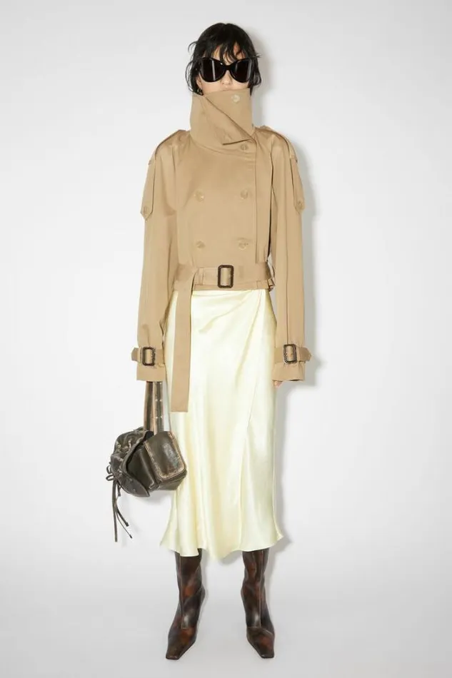 Acne Studios Outerwear Woman Doublebreasted Trench Jacket Cold Beige