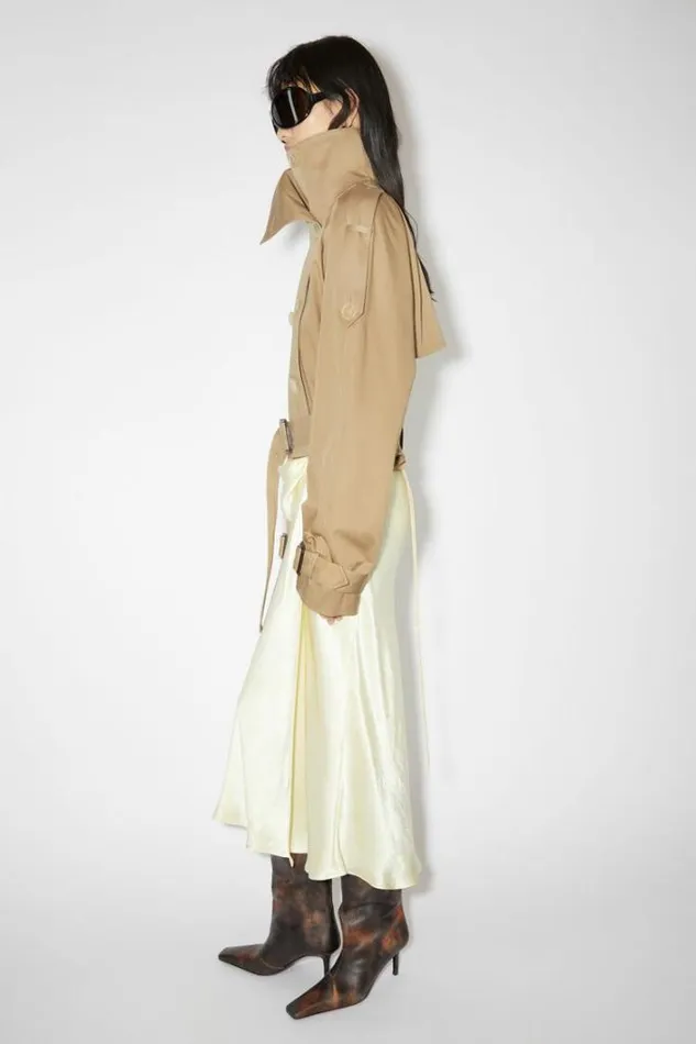 Acne Studios Outerwear Woman Doublebreasted Trench Jacket Cold Beige