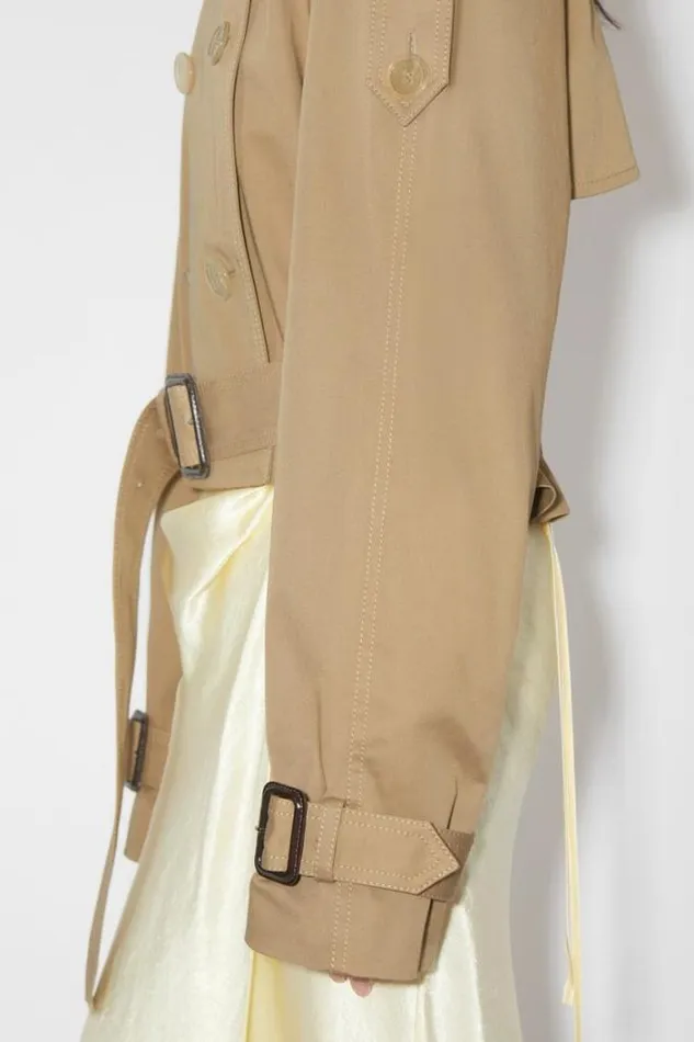 Acne Studios Outerwear Woman Doublebreasted Trench Jacket Cold Beige