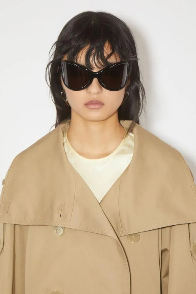 Acne Studios Outerwear Woman Doublebreasted Trench Jacket Cold Beige