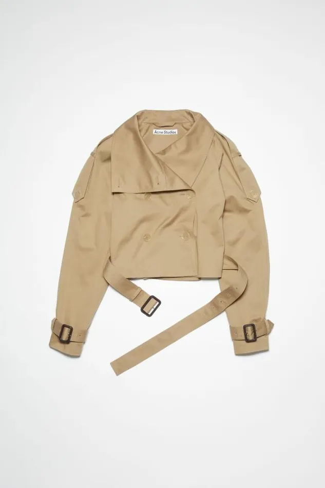 Acne Studios Outerwear Woman Doublebreasted Trench Jacket Cold Beige