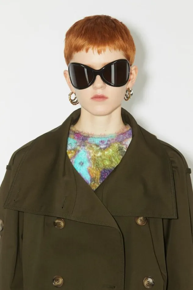 Acne Studios Outerwear Woman Doublebreasted Trench Jacket Military Green
