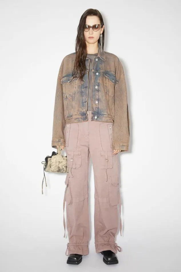 Acne Studios Outerwear Woman Exaggerated Fit Denim Jacket 8211 Morris Light PinkGrey